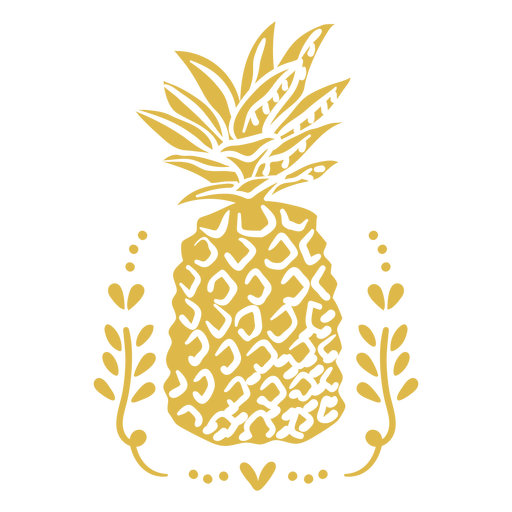 Ornamented pineapple cut out PNG Design