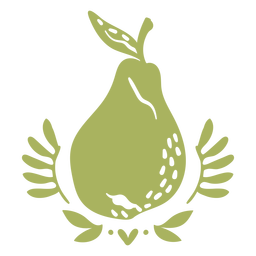 Ornamented pear cut out PNG Design