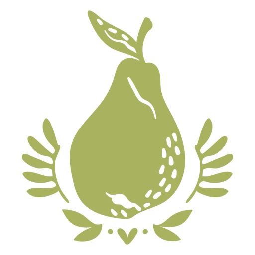 Ornamented pear cut out PNG Design