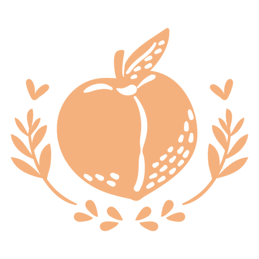 Ornamented peach cut out PNG Design