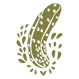 Ornamented cucumber cut out PNG Design
