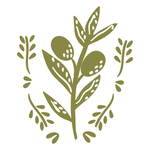 Ornamented olive cut out PNG Design