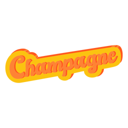 Champagne text label lettering PNG Design