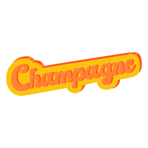 Champagne text label lettering