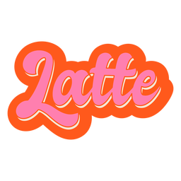 Latte text label lettering