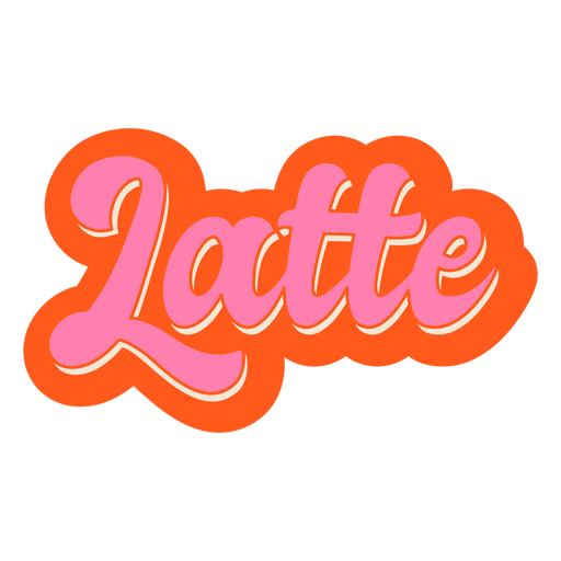 Latte text label lettering PNG Design