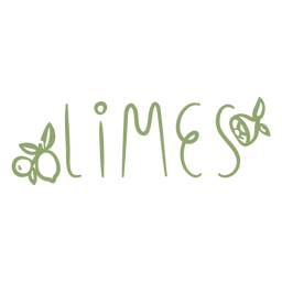 Limes text doodle label PNG Design