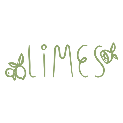 Limes text doodle label PNG Design