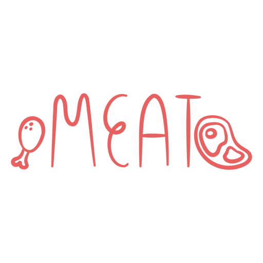 Meat text doodle label PNG Design