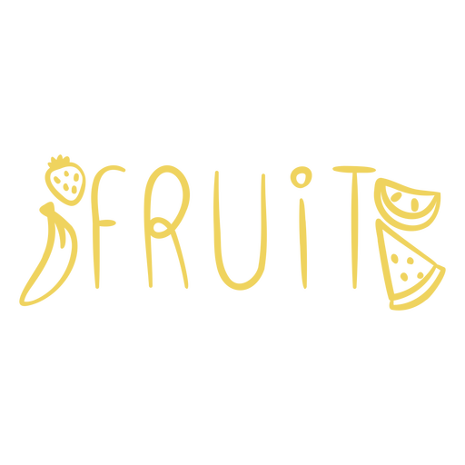 Various fruit lettering
