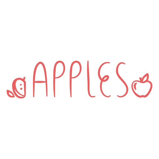 Apples lettering PNG Design