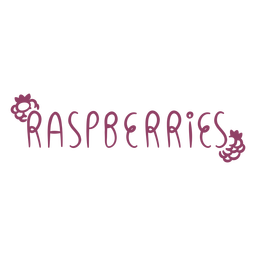 Raspberries text doodle label PNG Design Transparent PNG