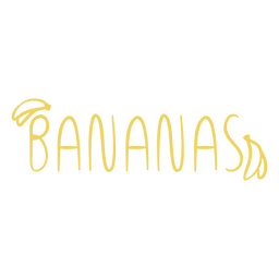 Banana text doodle label PNG Design