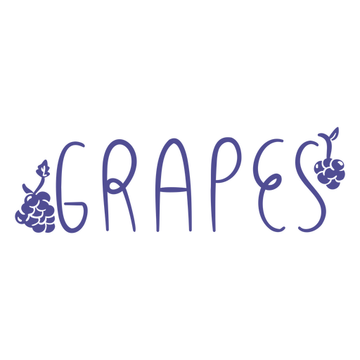 Grapes text doodle label