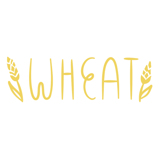 Wheat text doodle label PNG Design