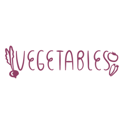 Vegetables text doodle label