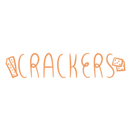 Crackers text doodle label