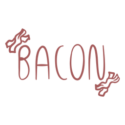 Bacon text doodle label PNG Design