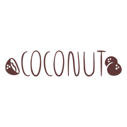 Coconut text doodle label