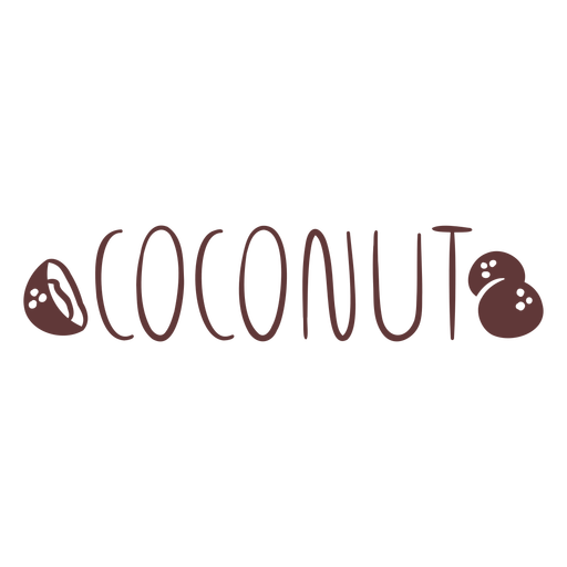 Coconut text doodle label PNG Design
