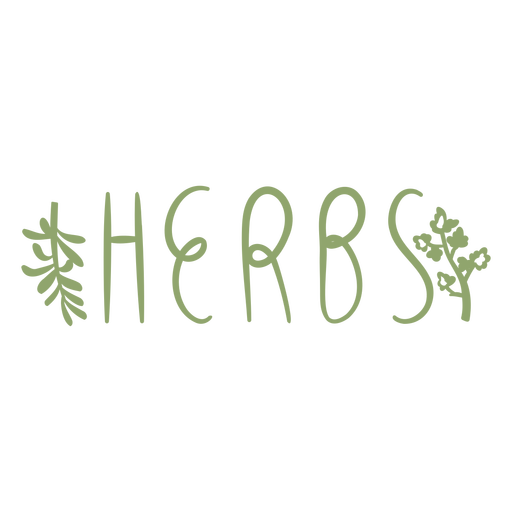 Herbs text doodle label PNG Design