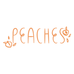 Peaches lettering PNG Design Transparent PNG