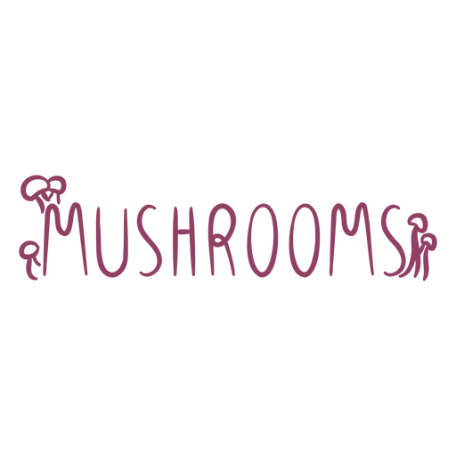 Mushroom food lettering PNG Design