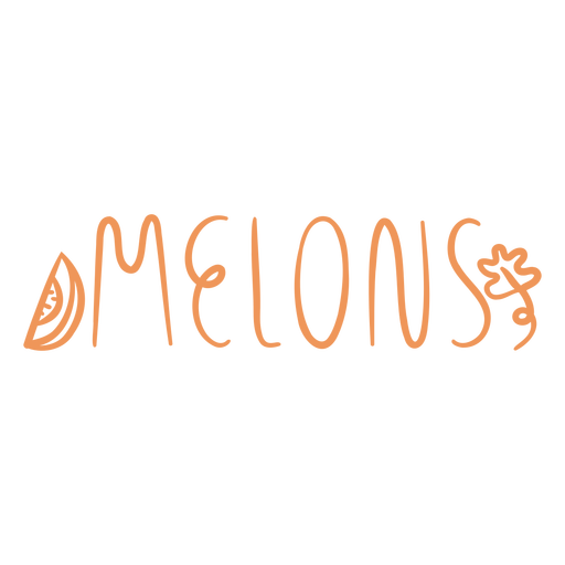 Melons fruit lettering PNG Design