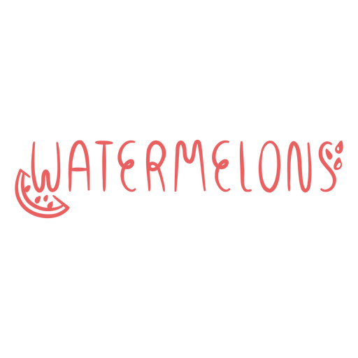 Watermelon fruit lettering PNG Design