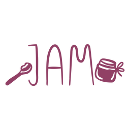 Jam text doodle label