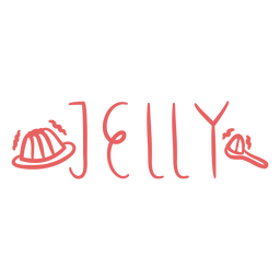 Jelly text doodle label PNG Design