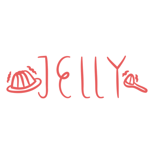 Jelly text doodle label PNG Design