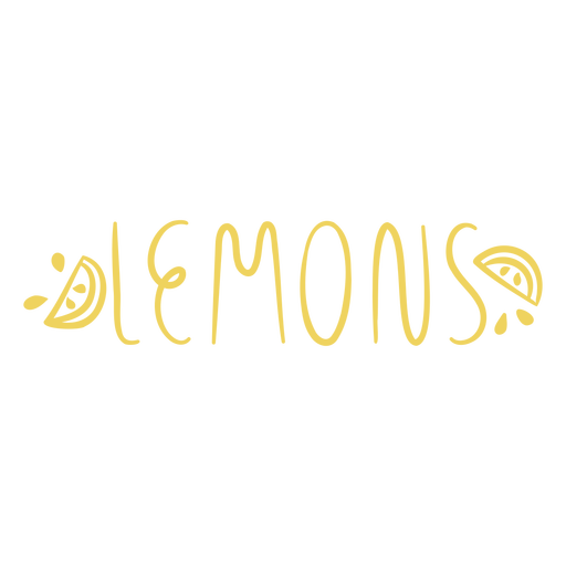 Lemons text doodle label