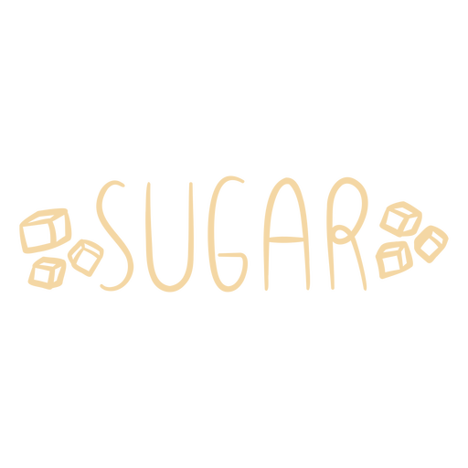 Sugar text doodle label