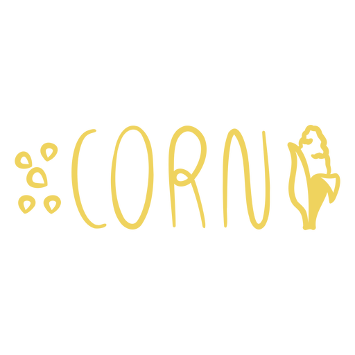 Corn lettering PNG Design