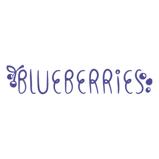 Blueberries lettering PNG Design