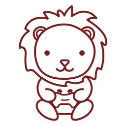 Baby-Löwentier-Spieler PNG-Design