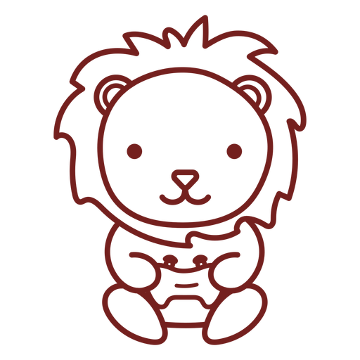 Baby-Löwentier-Spieler PNG-Design