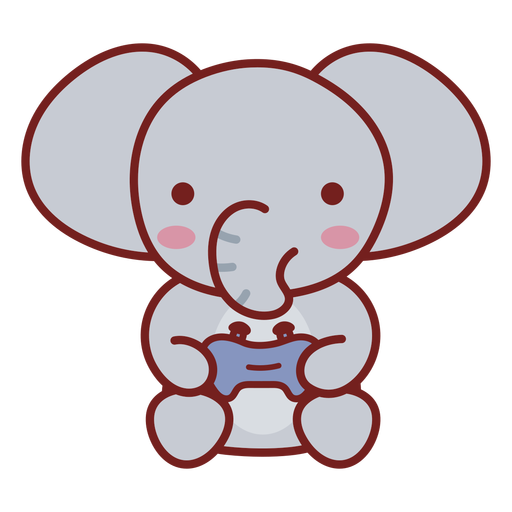 Baby elephant cute animal gamer PNG Design