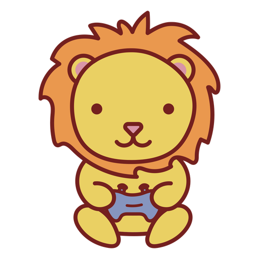 Baby lion cute animal gamer PNG Design