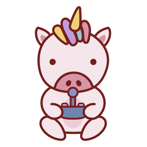 Baby unicorn cute gamer