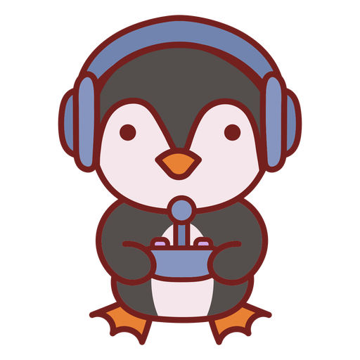Baby Pinguin niedlicher Tiergamer PNG-Design