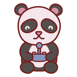 Cute baby panda bear gamer