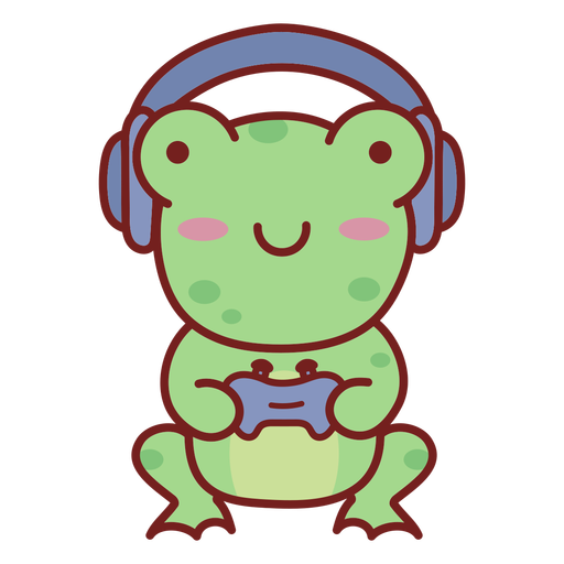 Sapo bebê gamer animal fofo Desenho PNG