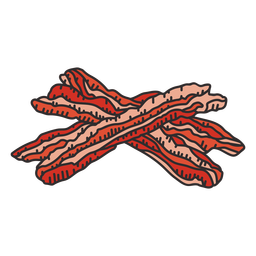Bacon detailed color stroke PNG Design Transparent PNG