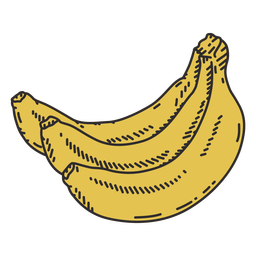 Bananas color stroke PNG Design Transparent PNG