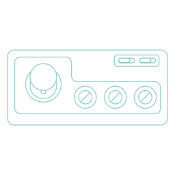 Retro quadratischer Joystick-Hub PNG-Design