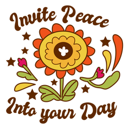 Invite peace into your day badge PNG Design Transparent PNG