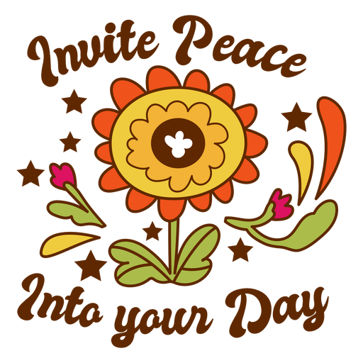 Invite peace into your day badge PNG Design