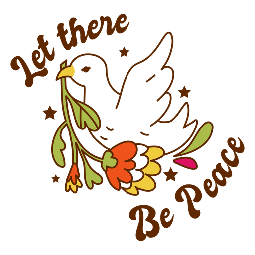 Let there be peace color stroke PNG Design